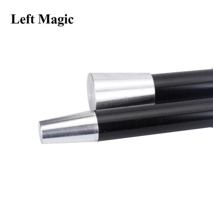 Aluminum Dancing Cane Stick (Silver/Black) Magic Trick Floating Magic Wand Close Up Street Stage Magic Props Accessories - petguardiansupplies