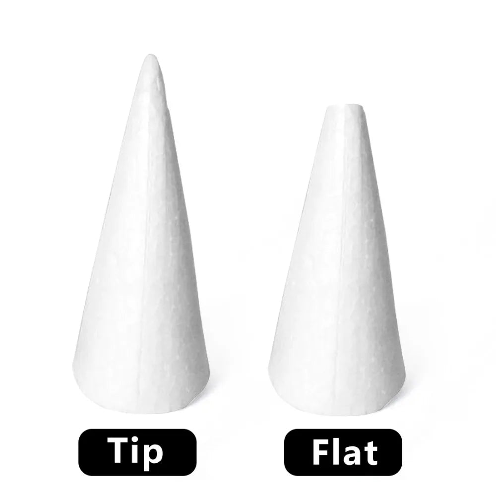 XMAS Polystyrene Styrofoam Foam Tip Cone Flat Cone For Craft DIY Accessory Handmade Party Celebration Festival Decorations - petguardiansupplies