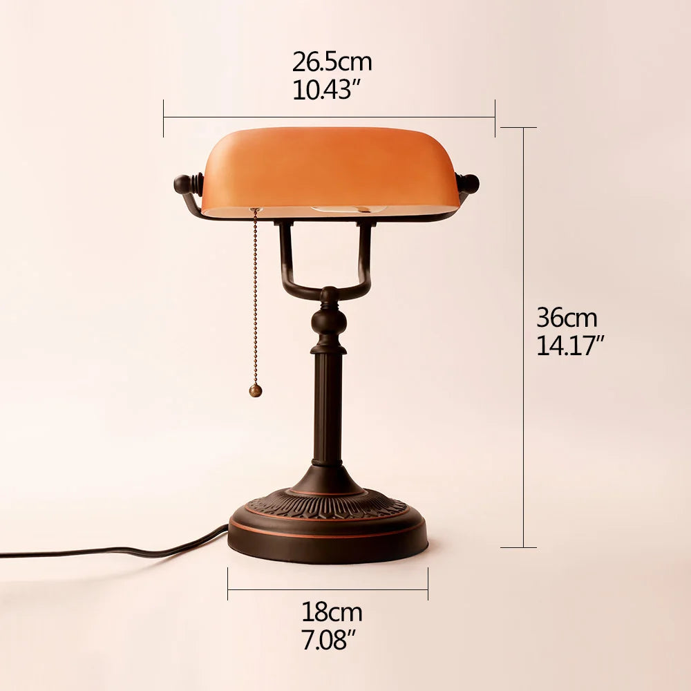 Desk lamp Table Light glass banker‘s lamp zipper switch for bedroom home stuy restaurant library office light night lamp - petguardiansupplies