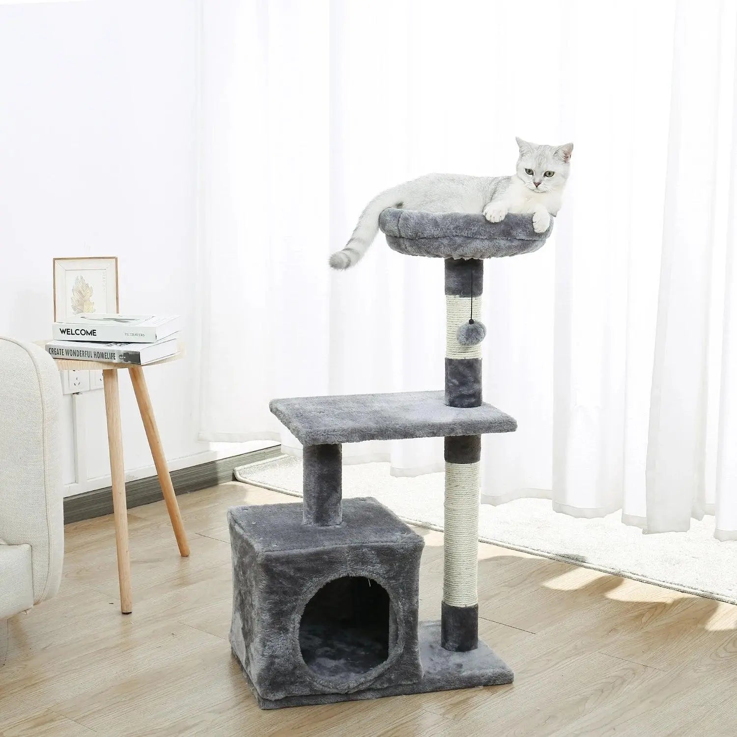 Domestic Delivery Multi-Level Cat Tree Tower Climb Furniture Scratching Post for Indoor House Pet Supplies Kitten Toy Cozy Condo - petguardiansupplies