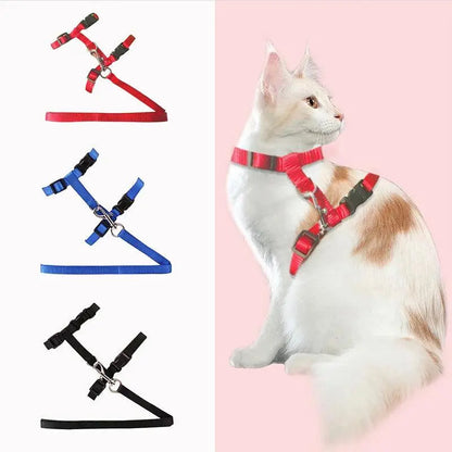 Cat Collar Harness Leash Adjustable Nylon Pet Traction Cat Kitten Dog Halter Collar gato Cats Products Pet Harness Belt - petguardiansupplies