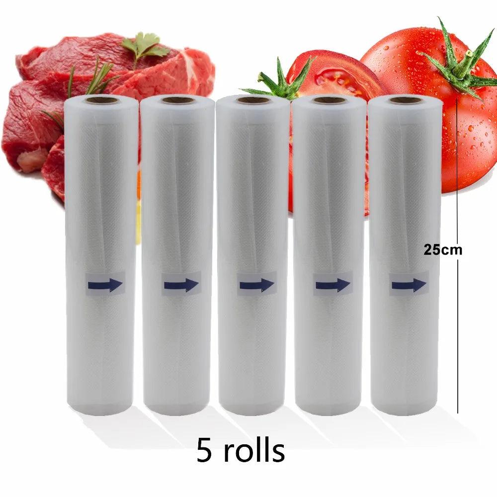 Food Vacuum Sealer Rolls Vacuum Bags packing BPA FREE Household Kitchen Food Vacuum Bags Sealer Storage Bags 5Rolls/Lot - petguardiansupplies