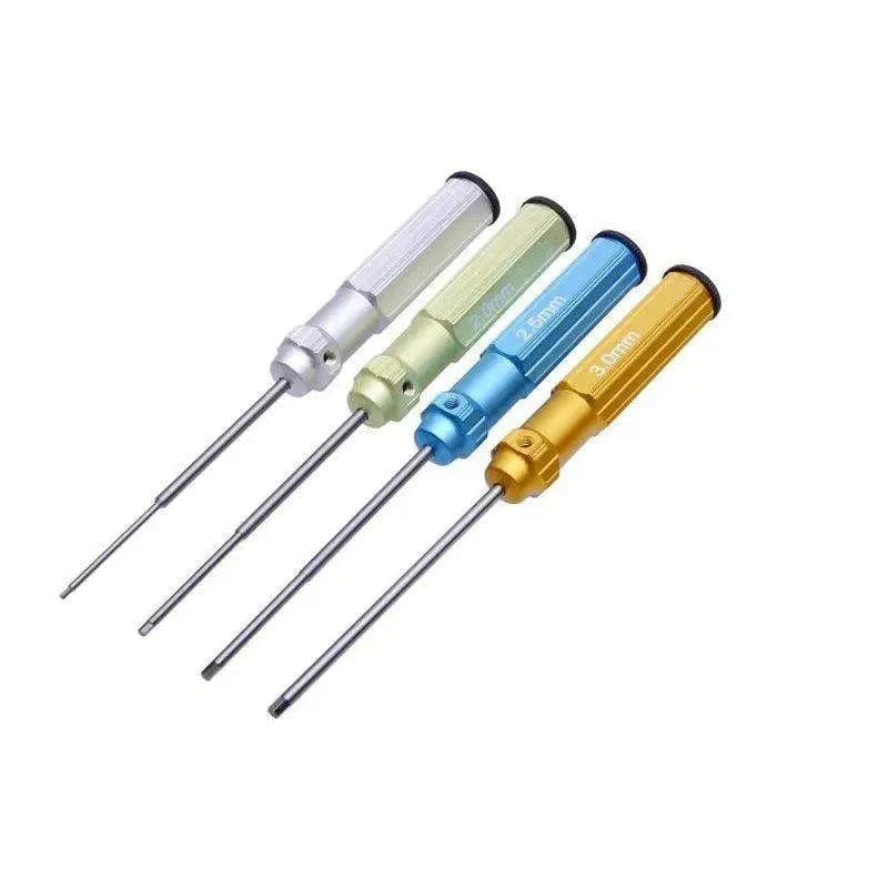 RC Tools 4 pcs hex screw driver set titanium plating hardened 1.5 2.0 2.5 3.0mm screwdriver For RC helicopter Boat Car toys - petguardiansupplies