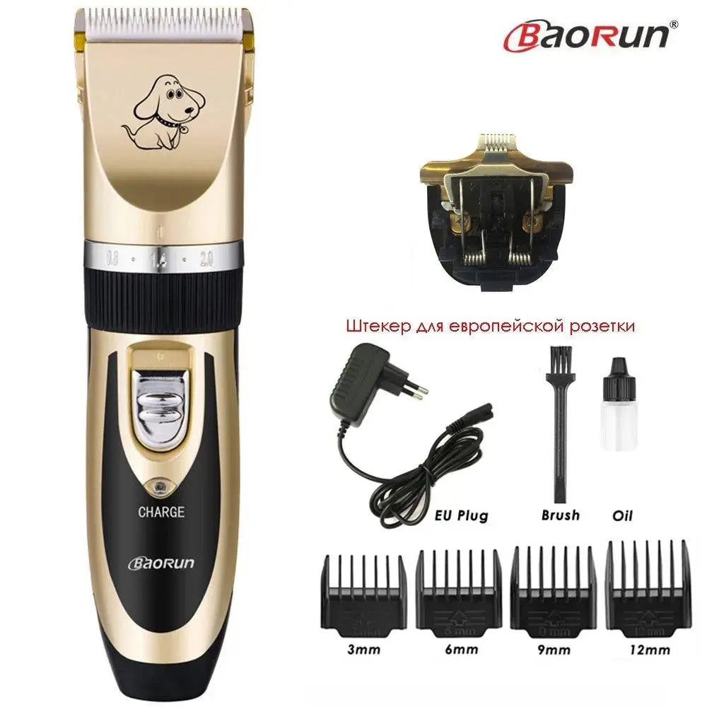 BaoRun P2 P3 Professional Pet Cat Dog Hair Trimmer Rechargeable Animal Grooming Clipper Shaver Dog Hair Cutting Machine Comb Kit - petguardiansupplies