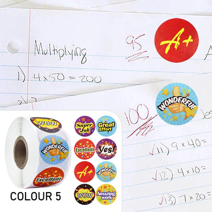 100-500pcs Cute Reward Stickers Roll with Word Motivational Stickers for School Teacher Kids Student Stationery Stickers Kids - petguardiansupplies