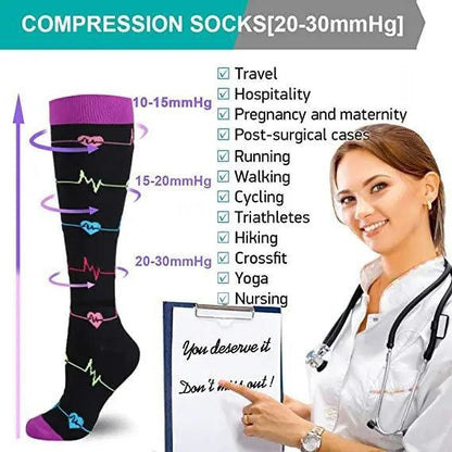 Large Size XXL Compression Stockings Fit For Sports Crossfit Golf Tube Outdoor Sports Men Women Compression Socks Knee Stockings - petguardiansupplies