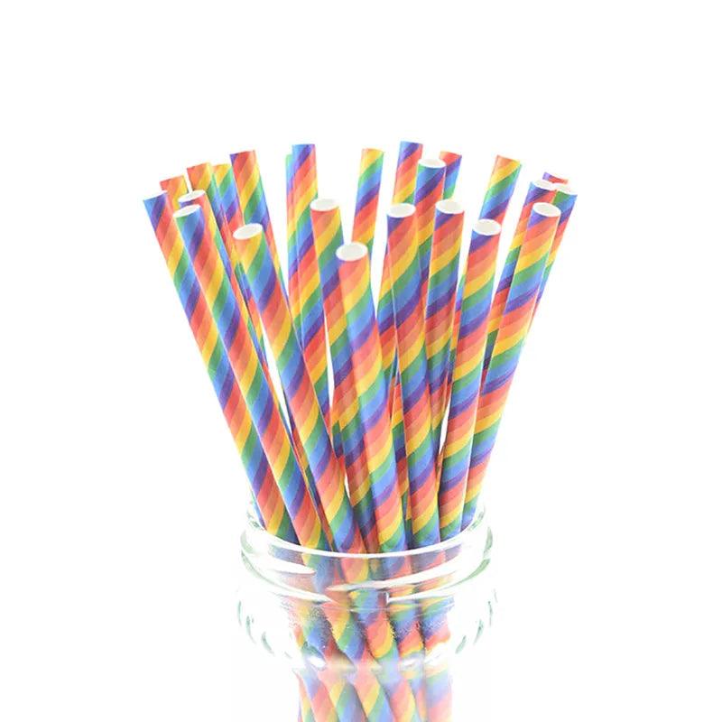 25pcs Black Paper Drinking Straws Star Striped Mustache zebra Paper Straw for Baby Shower Wedding Birthday Halloween Party Decor - petguardiansupplies