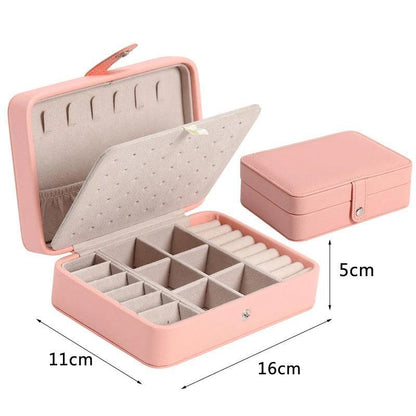 Size S/M/L Jewelry Organizer Display Travel Jewellery Case Boxes Travel Portable Jewelry Box PU Storage Organizer Earring Holder - petguardiansupplies