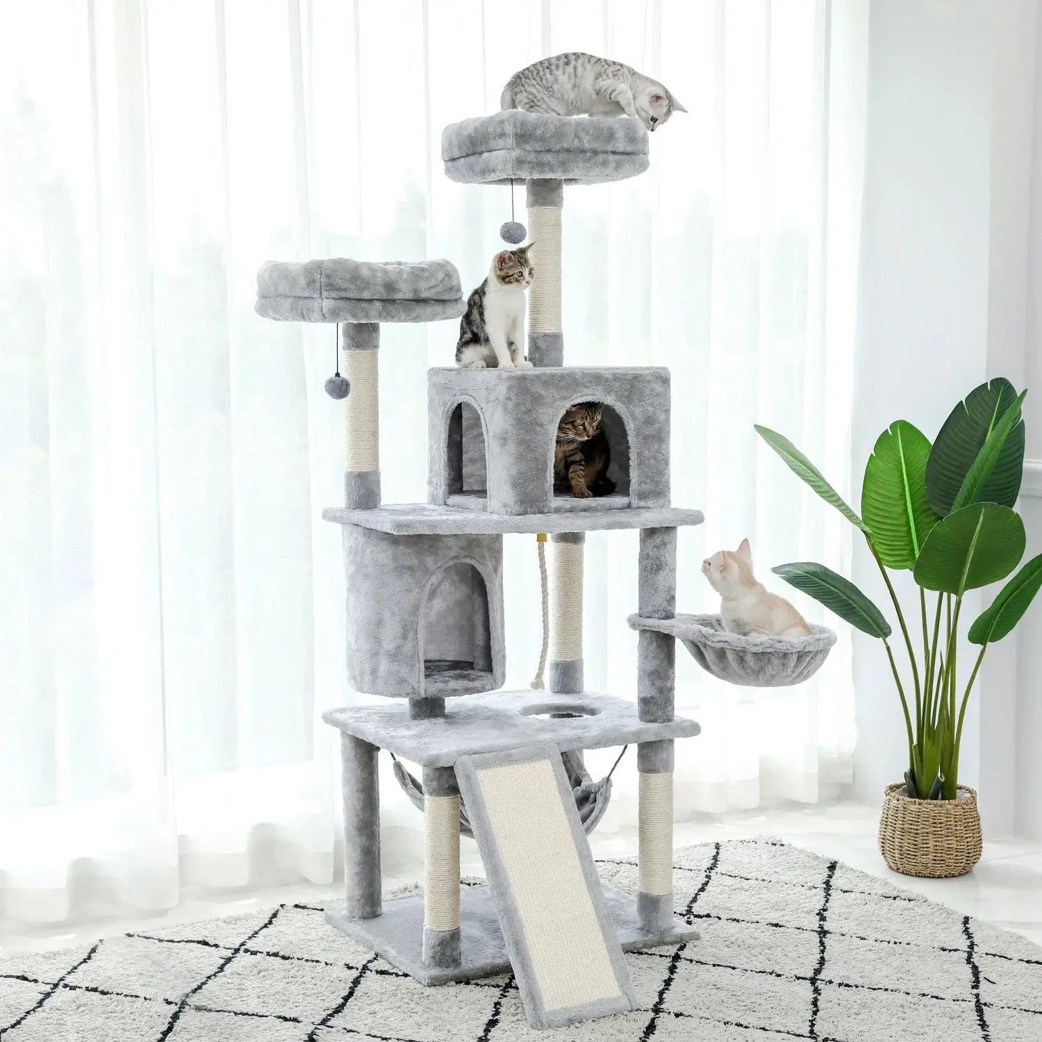 Domestic Delivery Multi-Level Cat Tree Tower Climb Furniture Scratching Post for Indoor House Pet Supplies Kitten Toy Cozy Condo - petguardiansupplies