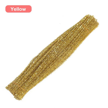 30/50/100pcs Glitter Chenille Stems Pipe Cleaners Plush Tinsel Stems Wired Sticks Kids Educational DIY Craft Supplies Toys Craft - petguardiansupplies