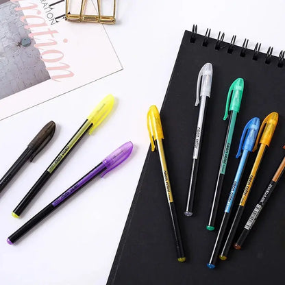 12Pcs/Set Gel Pen Set Glitter Gel Pens For School Office Adult Coloring Book Journals Drawing Doodling Art Markers Promotion Pen - petguardiansupplies