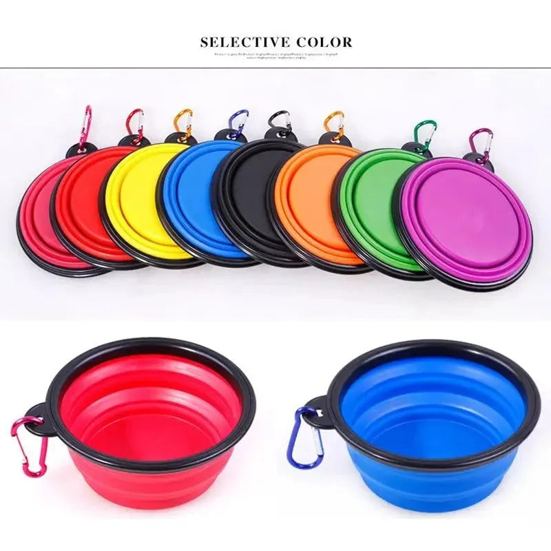 350/1000ML Folding Dog Bowl Silicone Portable Pet Food Feeder Travel Walking Water Bowl For Small Medium Dog Cat Pet Eating Dish - petguardiansupplies