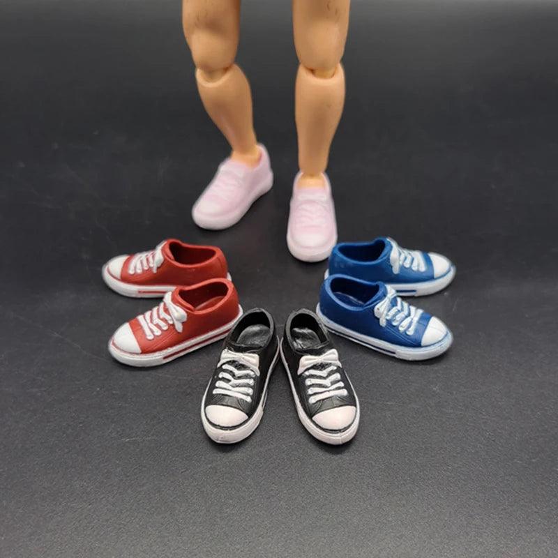 3.1 CM 1/12 Scale Male Female Shoes Low-cut Canvas Model For 6 Inches Figma SHF BJD Dam TBLeague Action Figures - petguardiansupplies