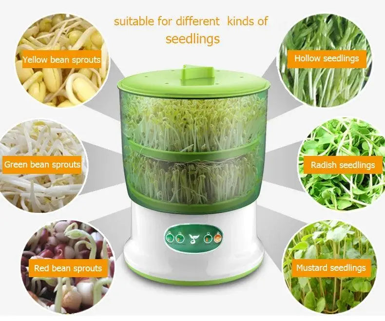 Intelligent Bean Sprouts Maker Thermostat Green Vegetable Seeds Growth Bucket Automatic Electric Sprout Buds Germinator Machine - petguardiansupplies