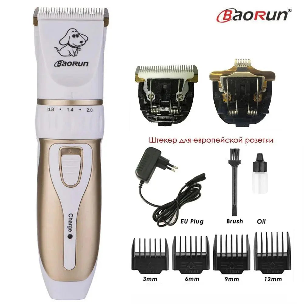 BaoRun P2 P3 Professional Pet Cat Dog Hair Trimmer Rechargeable Animal Grooming Clipper Shaver Dog Hair Cutting Machine Comb Kit - petguardiansupplies