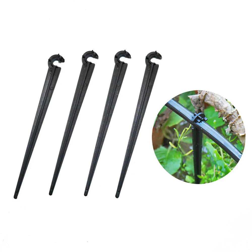 10Pcs 4/7mm Capillary Hose Bracket "C" Shape 4/1" Pipe Tube Fixed Holder Micro-Spray Drip Irrigation Dripper Stand Watering Tool - petguardiansupplies