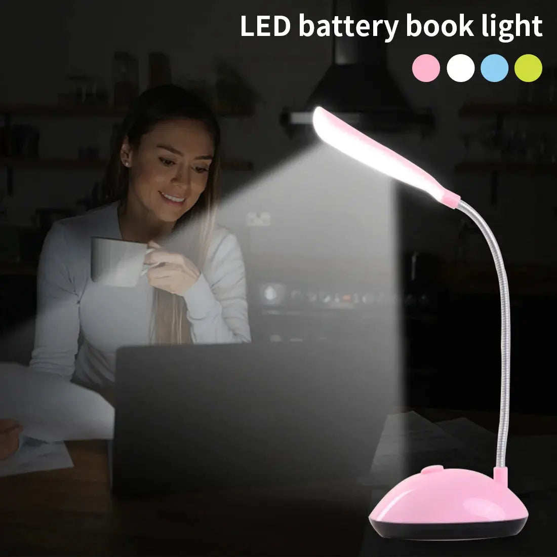 Battery Operated LED Reading Night Lamp Flexible Table Light Foldable Switch Desk Working Study Light For Kids Student Office - petguardiansupplies