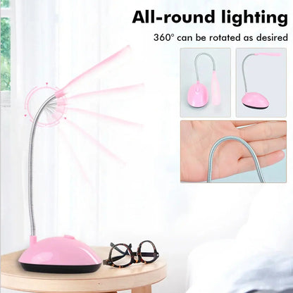 Battery Operated LED Reading Night Lamp Flexible Table Light Foldable Switch Desk Working Study Light For Kids Student Office - petguardiansupplies