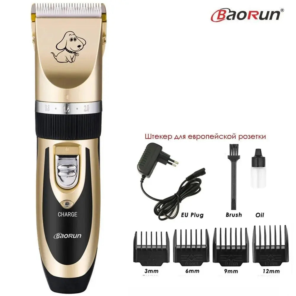 BaoRun P2 P3 Professional Pet Cat Dog Hair Trimmer Rechargeable Animal Grooming Clipper Shaver Dog Hair Cutting Machine Comb Kit - petguardiansupplies