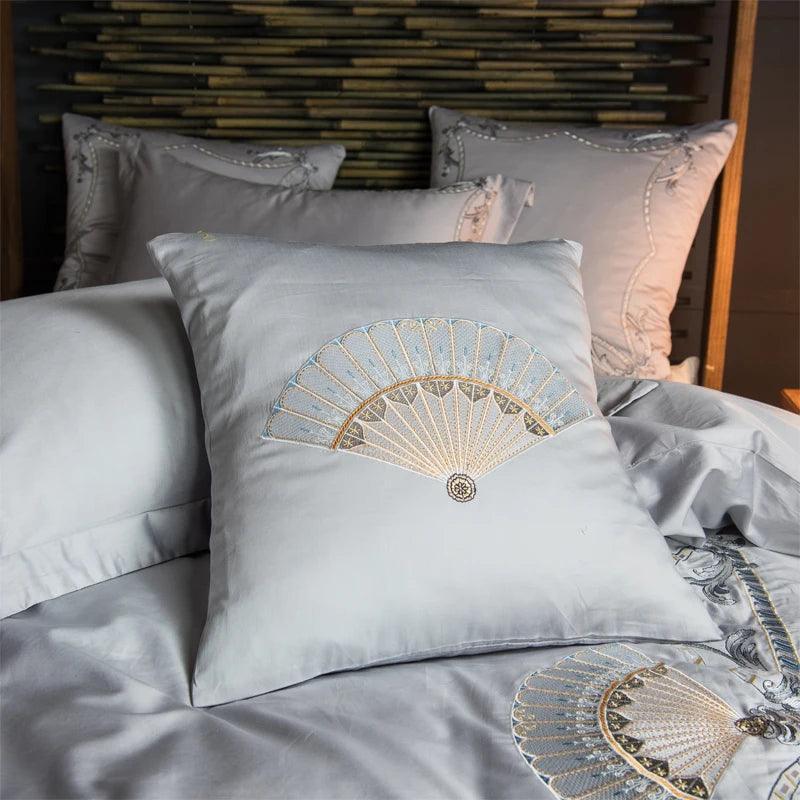 Embroidered Cushion Cover Lumbar Pillowcase Egyptian Cotton 1pcs 45*45/35*50 for Bedroom Living Room Home Decor Sofa Cushion - petguardiansupplies