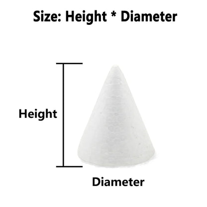 XMAS Polystyrene Styrofoam Foam Tip Cone Flat Cone For Craft DIY Accessory Handmade Party Celebration Festival Decorations - petguardiansupplies