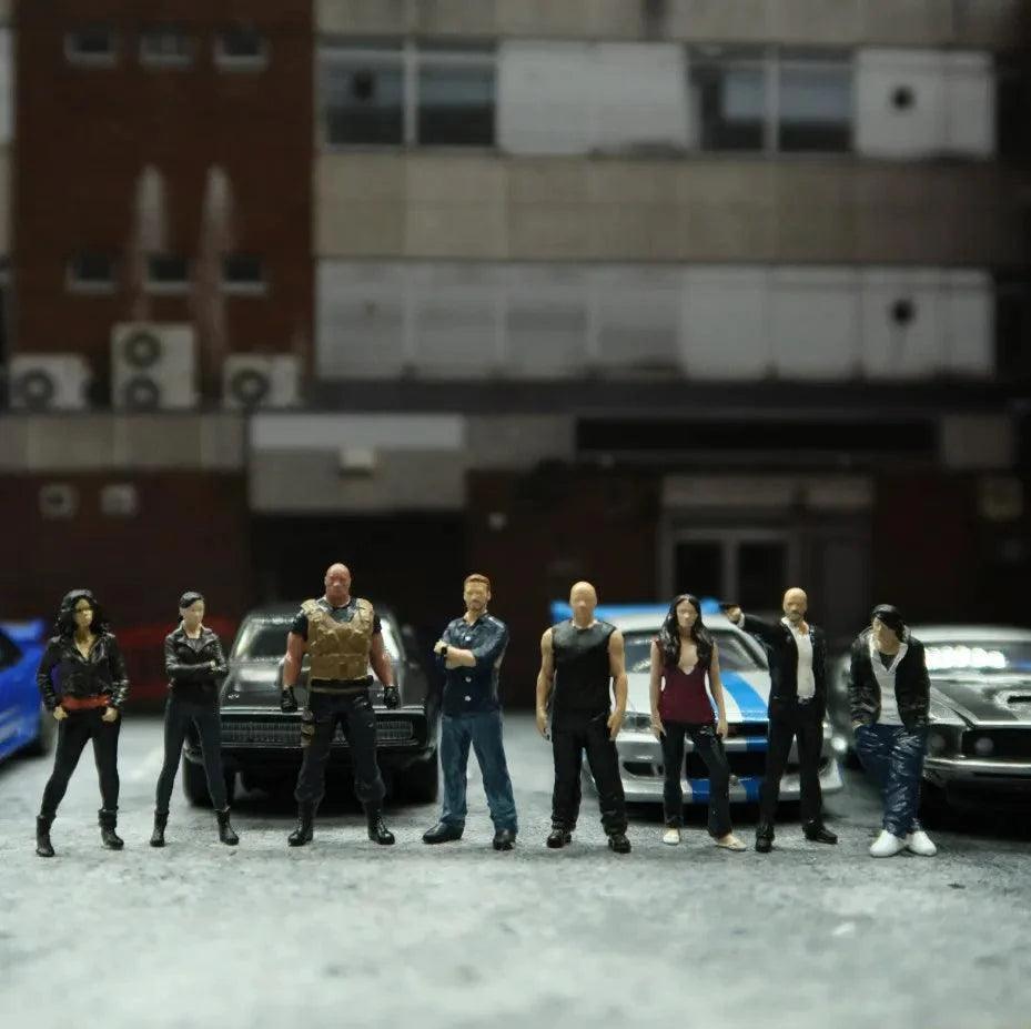 Classic 1:64 Scale Model Fast and Furious 9 people Cast Alloy Car Simulation Static Figures Diorama Miniature Scene Collection - petguardiansupplies