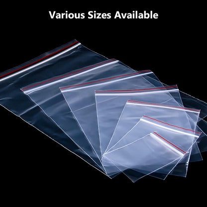 100PCS Plastic Bags Jewelry Zip Zipped Lock Reclosable Poly Clear Packaging Bags Different Size - petguardiansupplies