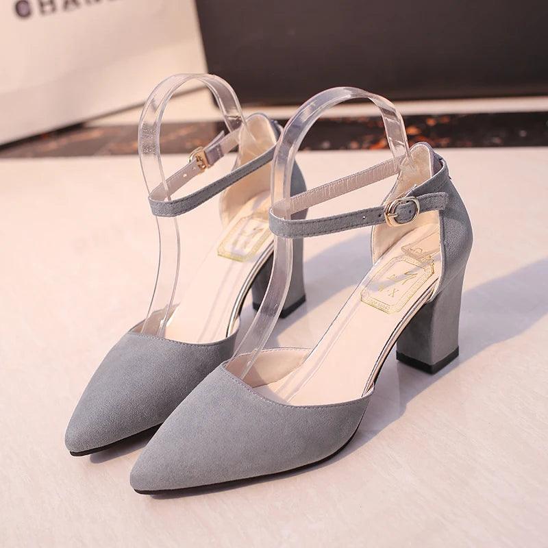 2020 Sandalias femeninas high heels Autumn Flock pointed sandals sexy high heels female summer shoes Female sandals mujer s040 - petguardiansupplies