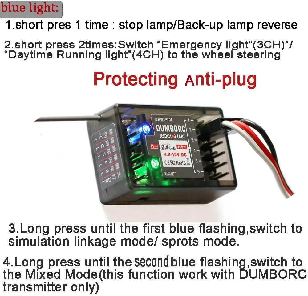 DumboRC X6 RC Transmitter 2.4G 6CH with X6FG / X6F/ X6DC / X6DCG Receiver for Rc Car Boat Tank RC Vehicle Model Toy Parts - petguardiansupplies