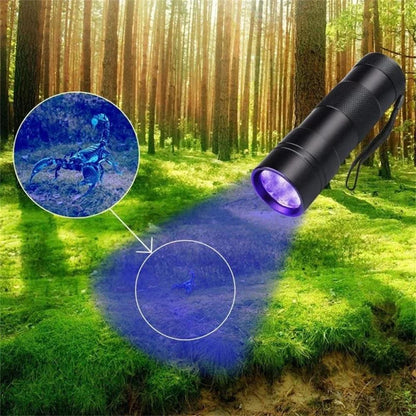 Ultraviolet Blacklight LED UV Light Lamp Torch Detector for Dog Urine Stains Outdoor Waterproof Aluminum 9-100 LED UV Flashlight - petguardiansupplies