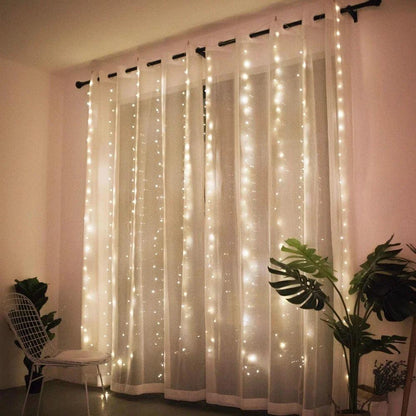 Christmas Lights Curtain Garland Merry Christmas Decorations For Home Christmas Ornaments Xmas Gifts Navidad 2024 New Year Decor - petguardiansupplies