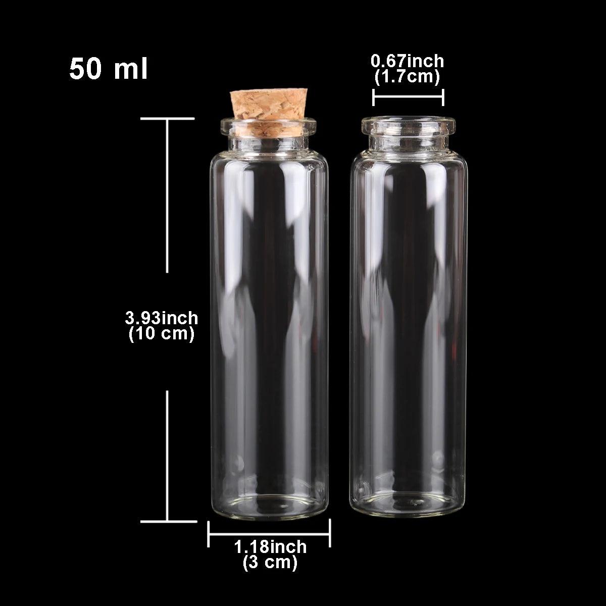 24pcs 10ml 15ml 20ml 25ml 30ml Cute Clear Glass Bottles with Cork Stopper Empty Spice Bottles Jars DIY Crafts Vials - petguardiansupplies