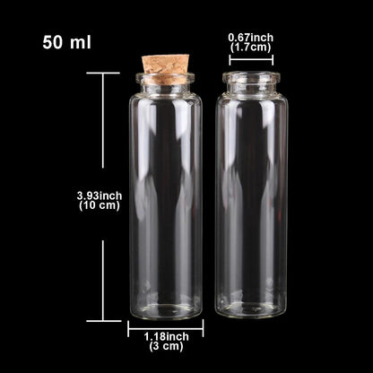 24pcs 10ml 15ml 20ml 25ml 30ml Cute Clear Glass Bottles with Cork Stopper Empty Spice Bottles Jars DIY Crafts Vials - petguardiansupplies