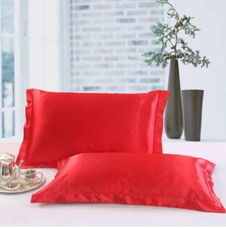 1pc Pure Emulation Silk Satin Pillowcase Single Pillow Cover Multicolor 48*74cm - petguardiansupplies