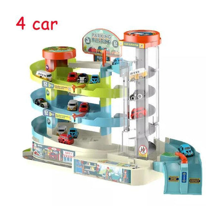 Electric Rail Car Building Parking Lot Adventure Racing Rail Car Toys Children Brain Mechanical Interactive Rail Cars - petguardiansupplies