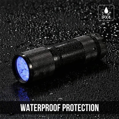 Ultraviolet Blacklight LED UV Light Lamp Torch Detector for Dog Urine Stains Outdoor Waterproof Aluminum 9-100 LED UV Flashlight - petguardiansupplies