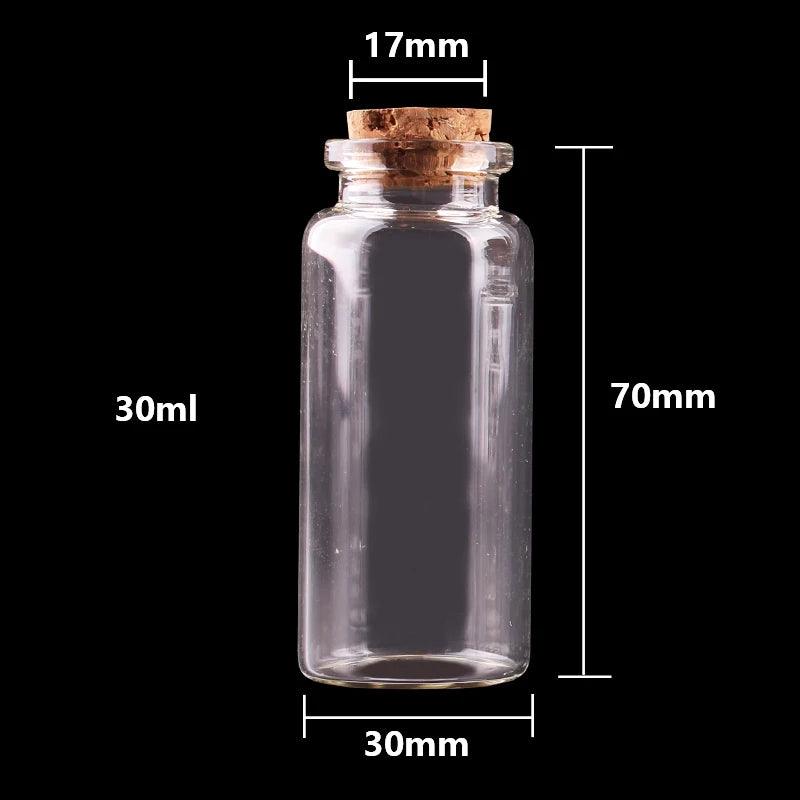 24pcs 10ml 15ml 20ml 25ml 30ml Cute Clear Glass Bottles with Cork Stopper Empty Spice Bottles Jars DIY Crafts Vials - petguardiansupplies