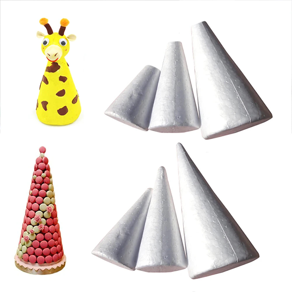 XMAS Polystyrene Styrofoam Foam Tip Cone Flat Cone For Craft DIY Accessory Handmade Party Celebration Festival Decorations - petguardiansupplies