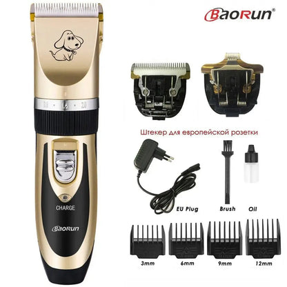 BaoRun P2 P3 Professional Pet Cat Dog Hair Trimmer Rechargeable Animal Grooming Clipper Shaver Dog Hair Cutting Machine Comb Kit - petguardiansupplies