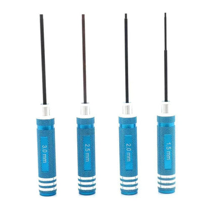 RC Tools 4 pcs hex screw driver set titanium plating hardened 1.5 2.0 2.5 3.0mm screwdriver For RC helicopter Boat Car toys - petguardiansupplies