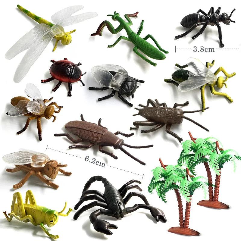 12Pcs Insect Spider Butterfly Fish Dinosaur Dog Cat Horse Figurine Farm Animal Model Action Figure Hot Toy Set For Children Gift - petguardiansupplies