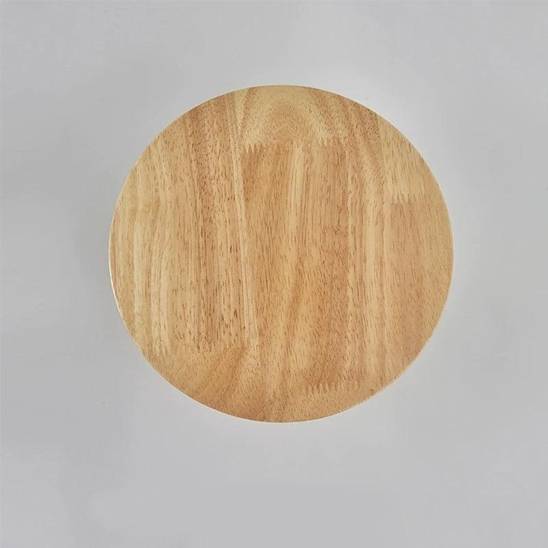 AC110-240V Wooden LED Wall Lamp Craft Round Oval Shape with Light Decorative Lamp Source Wall-mounted Indoor Lighting - petguardiansupplies