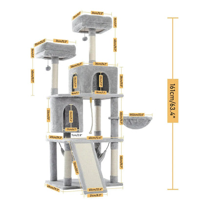 Domestic Delivery Multi-Level Cat Tree Tower Climb Furniture Scratching Post for Indoor House Pet Supplies Kitten Toy Cozy Condo - petguardiansupplies