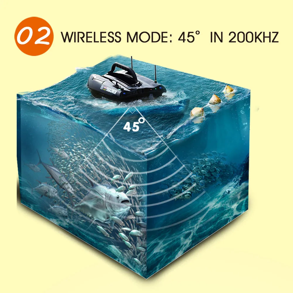 Lucky FF918 Wireless Remote Control Boat Fish Finder 300m/980ft wireless operating range echo sounder - petguardiansupplies