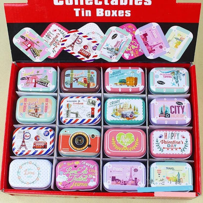 Colorful mini tin box sealed jar packing boxes jewelry, candy box small storage boxes cans coin earrings, headphones gift box - petguardiansupplies