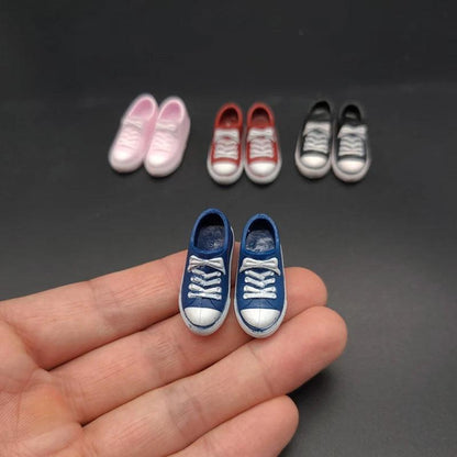 3.1 CM 1/12 Scale Male Female Shoes Low-cut Canvas Model For 6 Inches Figma SHF BJD Dam TBLeague Action Figures - petguardiansupplies