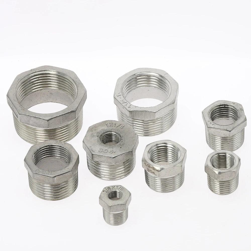 Tonifying Heart Reducer Bushing 1/8" 1/4" 3/8" 1/2" BSP Male/Female Thread SS304 Stainless Steel Pipe Fittings For Water Gas Oil - petguardiansupplies