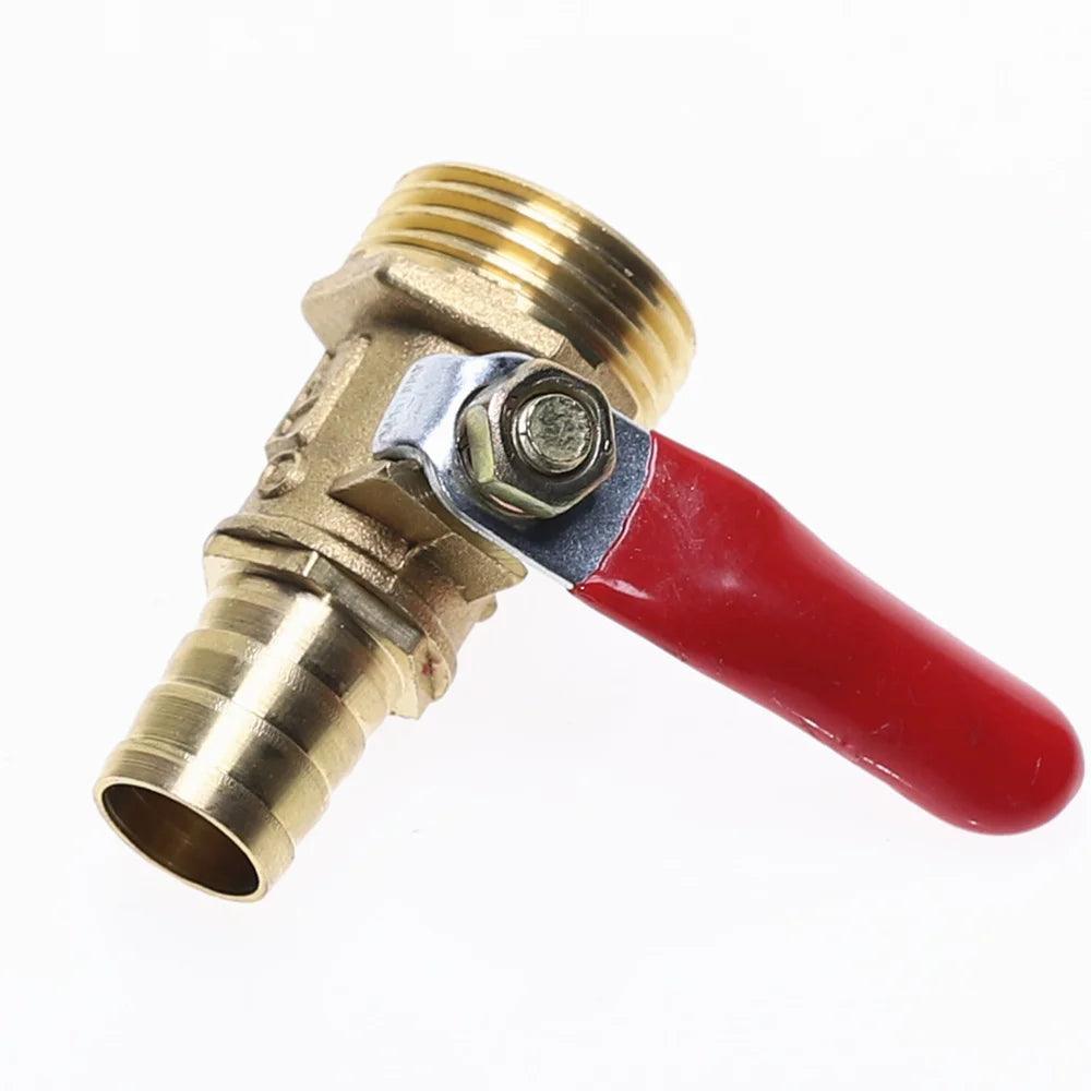 Ball Valve 4-12mm Hose Barb 1/8'' 1/2'' 1/4'' Male Thread Connector Joint Copper Pipe Fitting Coupler Adapter - petguardiansupplies