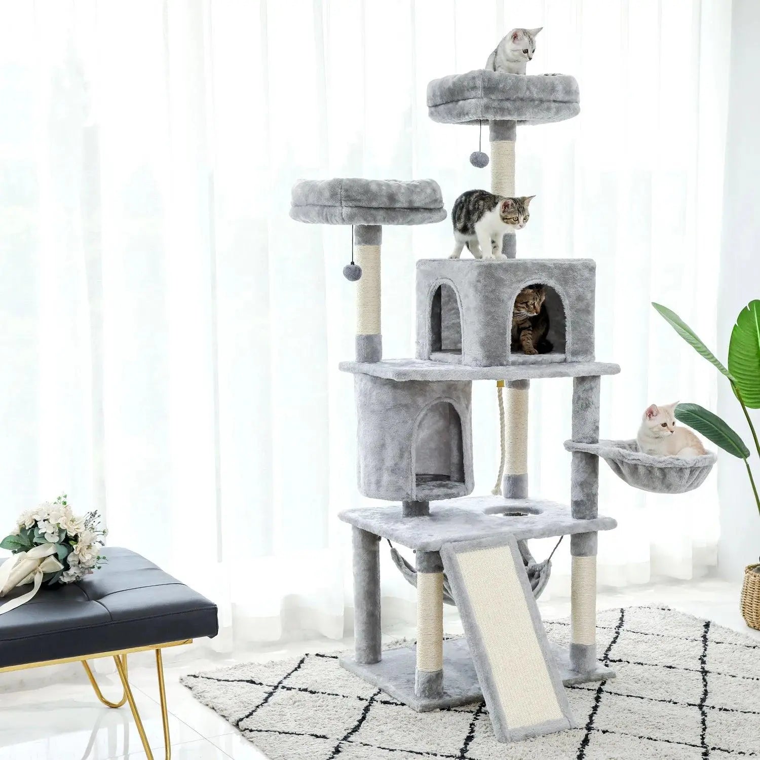 Domestic Delivery Multi-Level Cat Tree Tower Climb Furniture Scratching Post for Indoor House Pet Supplies Kitten Toy Cozy Condo - petguardiansupplies