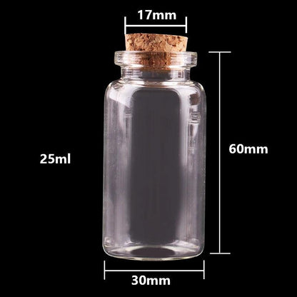 24pcs 10ml 15ml 20ml 25ml 30ml Cute Clear Glass Bottles with Cork Stopper Empty Spice Bottles Jars DIY Crafts Vials - petguardiansupplies